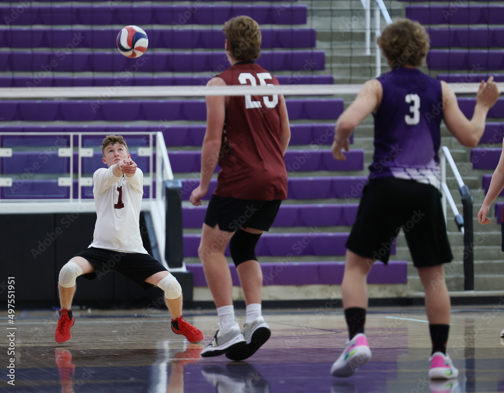 volleyball defense from a libero during a match