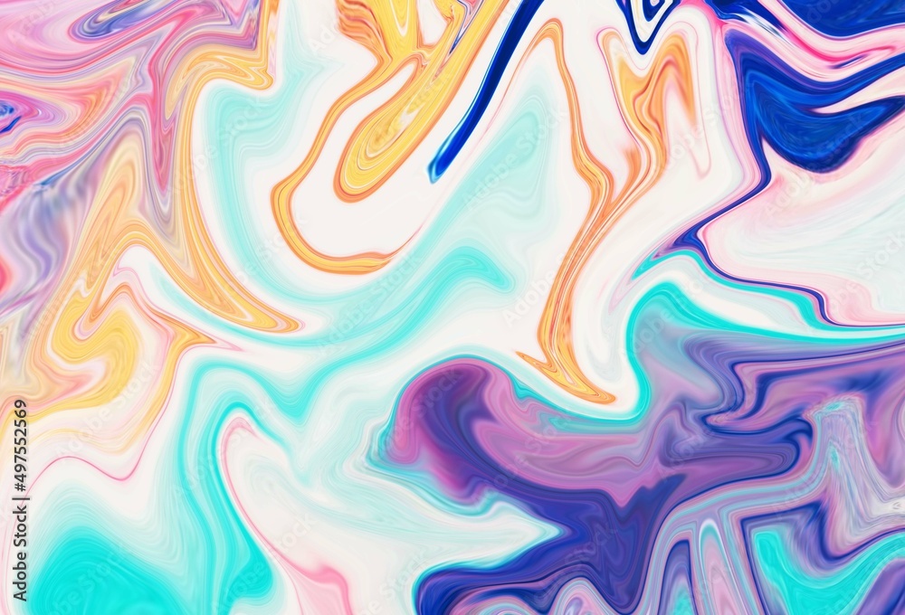 Fluid Art. Abstract colorful background, wallpaper. Mixing paints. Modern art, marble texture.