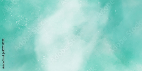 Tiffany blue hand drawn soft spot watercolor paint paper texture background. Beautiful abstract watercolor background with blot stain. abstract blue watercolor painting textured design on white paper