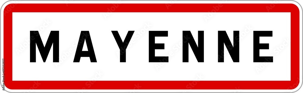 Panneau entrée ville agglomération Mayenne / Town entrance sign Mayenne
