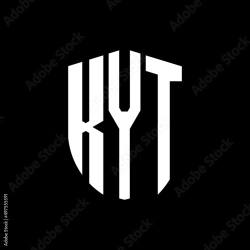 KYT letter logo design. KYT modern letter logo with black background. KYT creative  letter logo. simple and modern letter logo. vector logo modern alphabet font overlap style. Initial letters KYT  photo