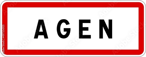 Panneau entrée ville agglomération Agen / Town entrance sign Agen