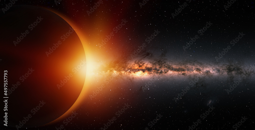 Fototapeta premium Planet Earth with a spectacular sunset 