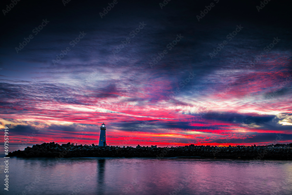 Sunset at Walton Lighthouse, Santa Cruz, California Sunset at Walton Lighthouse, Santa Cruz, California