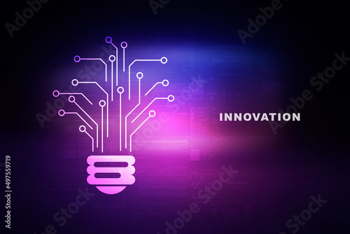 2d rendering innovation lightbulb concept
 photo