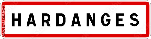 Panneau entrée ville agglomération Hardanges / Town entrance sign Hardanges