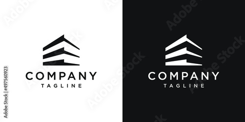 Creative Letter EE Building Logo Design Icon Template White and Black Background