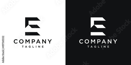 Creative Letter E Home Monogram Logo Design Icon Template White and Black Background
