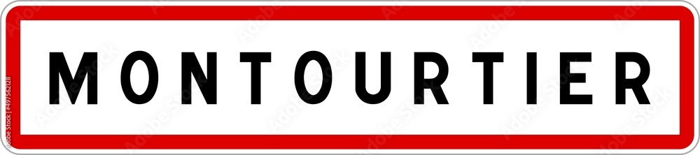 Panneau entrée ville agglomération Montourtier / Town entrance sign Montourtier Panneau entrée ville agglomération Montourtier / Town entrance sign Montourtier