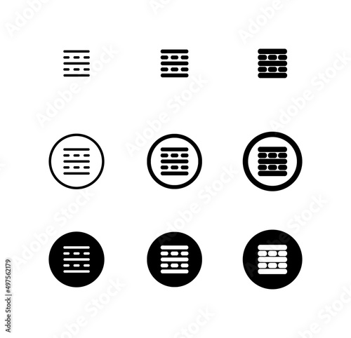 Text Align Justify / Justified Aligned flat UI icon set