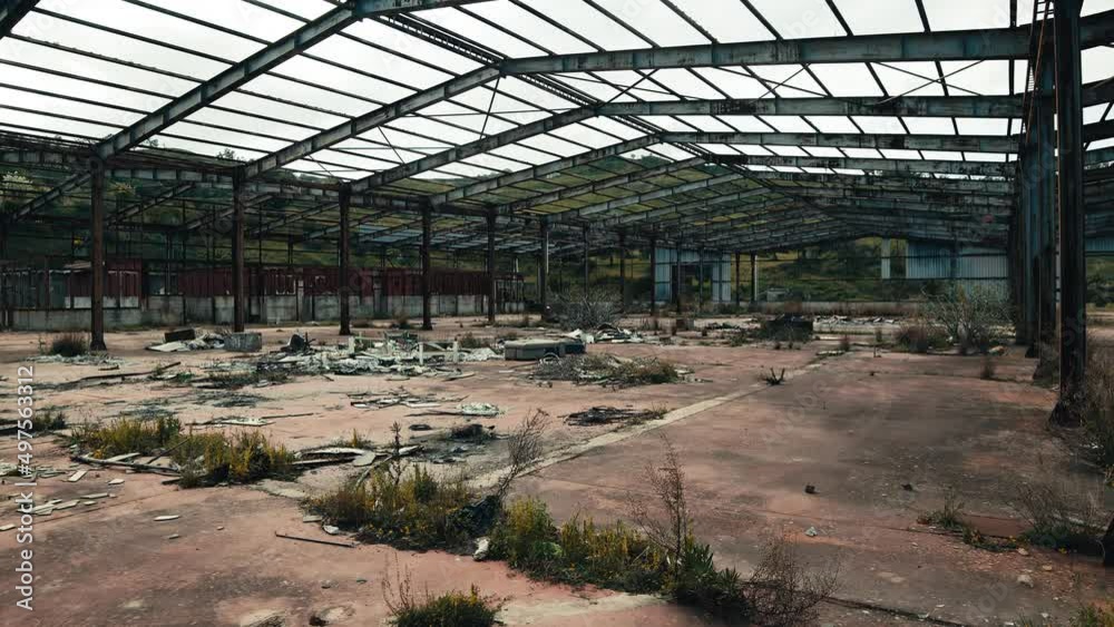 Large warehouse destroyed by bombing during the war Large warehouse destroyed by bombing during the war