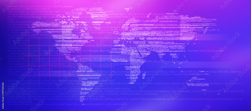 Fototapeta premium 2d illustration world map abstract background