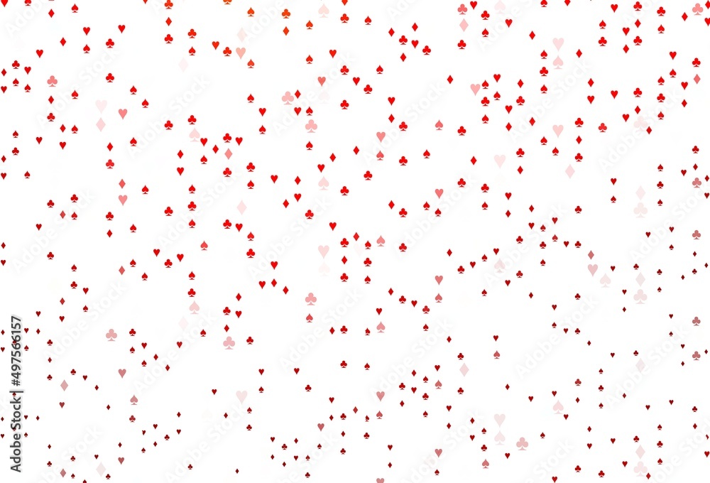 Light Red vector texture with playing cards. Light Red vector texture with playing cards.