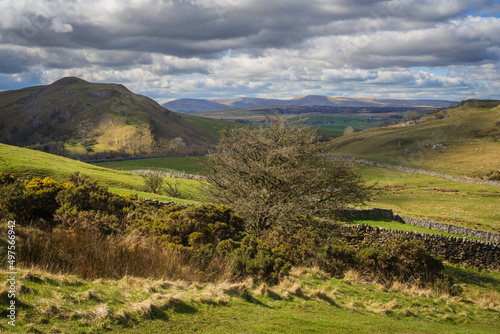 The coast to coast path leading from the summit of Nine Standards Rigg to Kirkby stephen photo