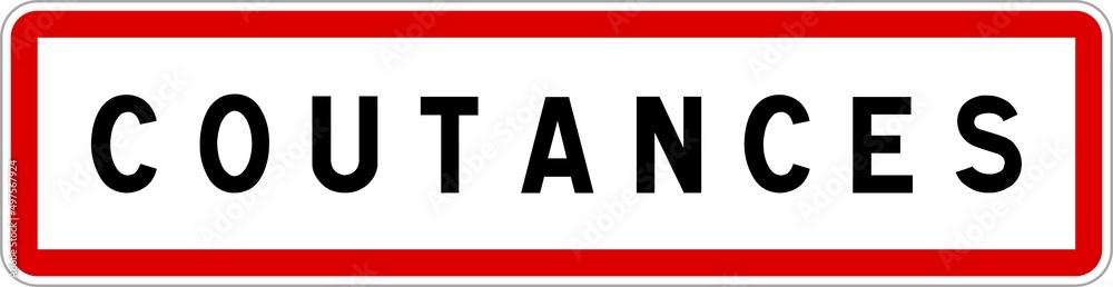 Panneau entrée ville agglomération Coutances / Town entrance sign Coutances Panneau entrée ville agglomération Coutances / Town entrance sign Coutances
