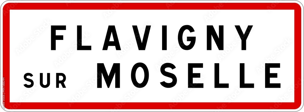 Panneau entrée ville agglomération Flavigny-sur-Moselle / Town entrance sign Flavigny-sur-Moselle