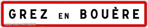 Panneau entrée ville agglomération Grez-en-Bouère / Town entrance sign Grez-en-Bouère photo