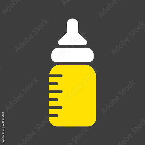 Baby feeding bottle vector glyph icon