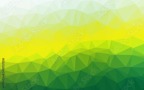 Light Green, Yellow vector abstract polygonal layout.