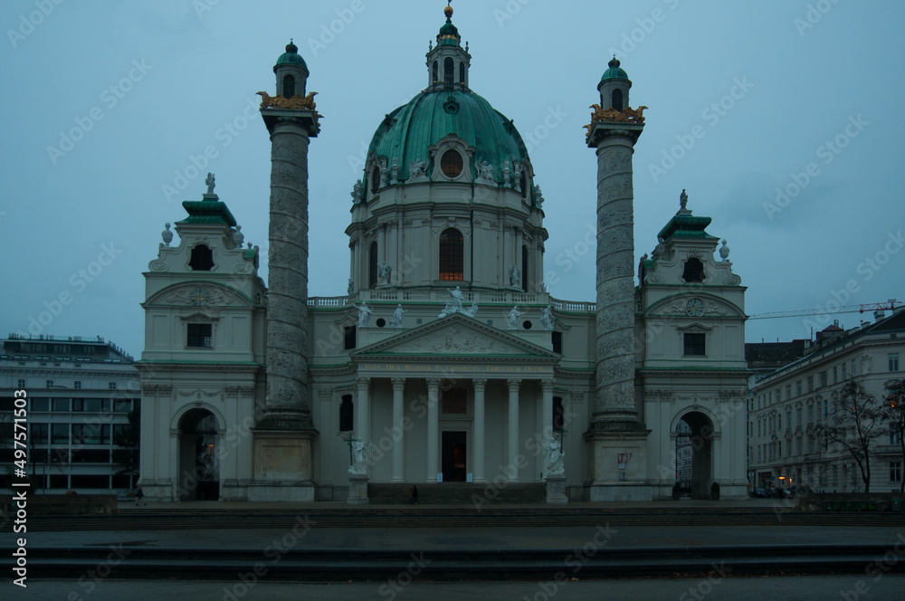 architectural monuments of Vienna in cloudy weather, late evening. European culture, historical monuments of architecture. history, architecture of austria