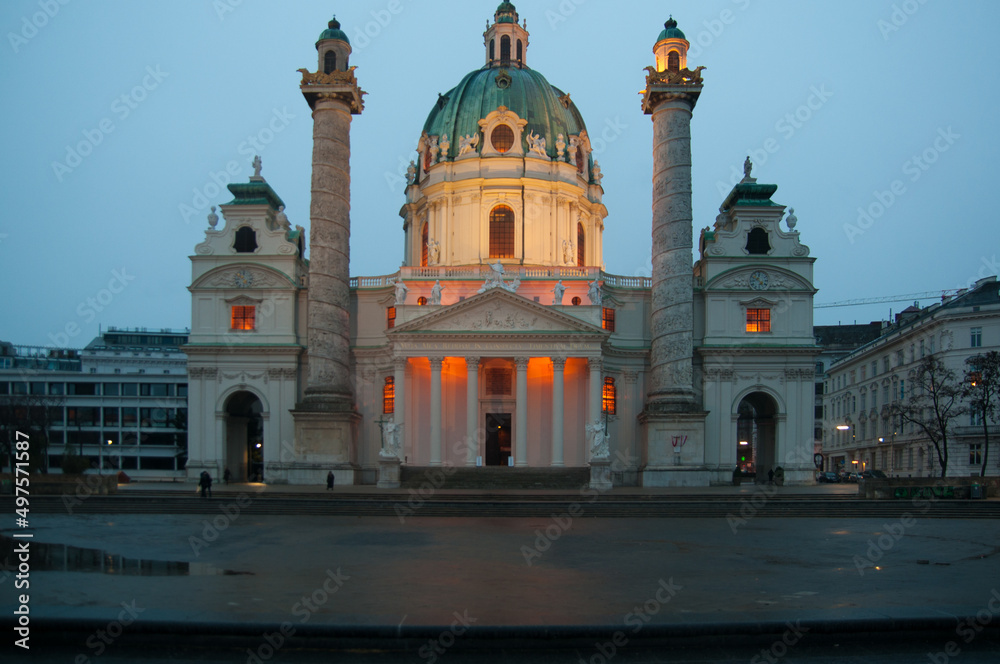 architectural monuments of Vienna in cloudy weather, late evening. European culture, historical monuments of architecture. history, architecture of austria