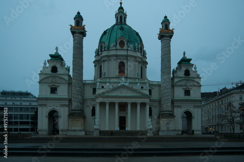 architectural monuments of Vienna in cloudy weather, late evening. European culture, historical monuments of architecture. history, architecture of austria © vira