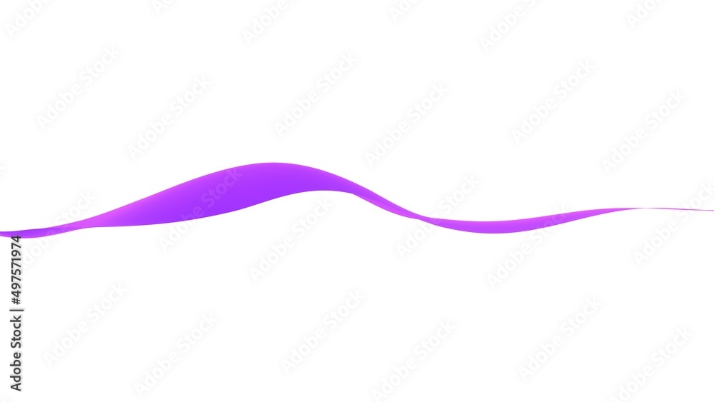 3d abstract wavy isolated background. Colored purple wave or line in the flow of motion and vibration on an empty white background.