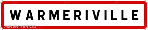 Panneau entrée ville agglomération Warmeriville / Town entrance sign Warmeriville