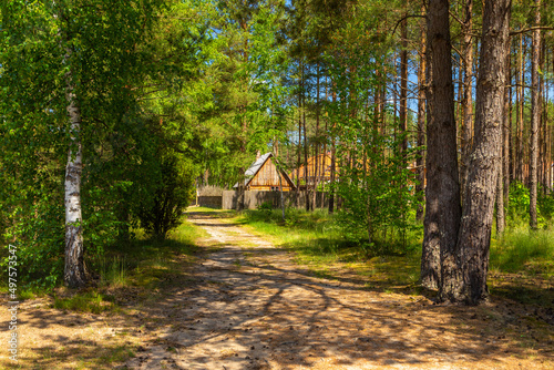 A country cottage in open-air museum  Wdzydze Kiszewskie  Poland.