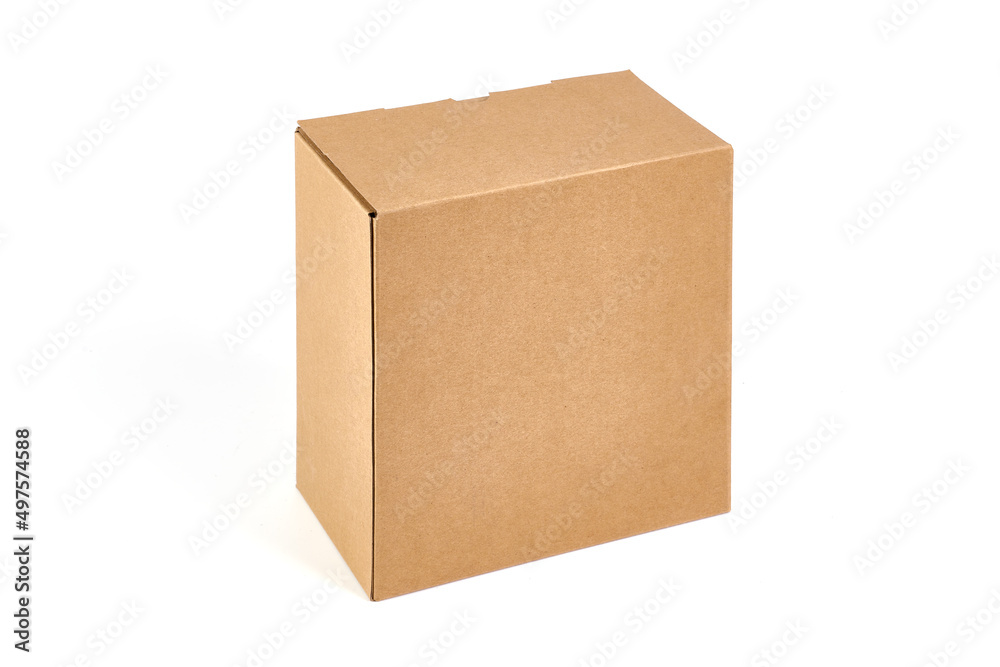 Brown cardboard box, isolated on white background. Brown cardboard box, isolated on white background.