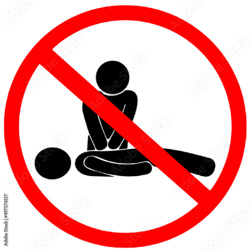 Cardiopulmonary resuscitation (cpr), heart attack warning. Traffic sign. EPS 10 vector, No open shapes or paths.