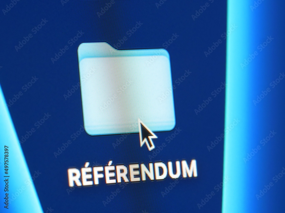Référendum - photo macro d'un dossier sur un écran d'ordinateur Référendum - photo macro d'un dossier sur un écran d'ordinateur