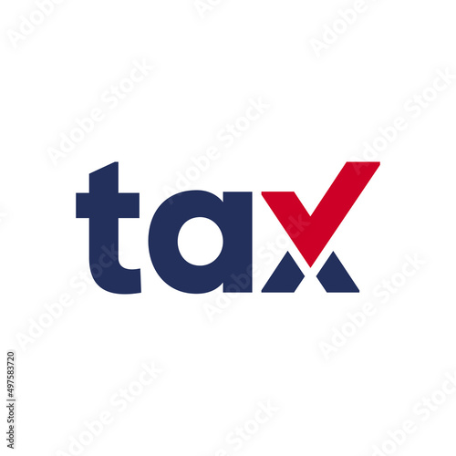 text TAX with check mark design vector.