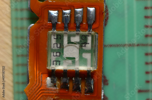 electronic components close-up details circuit board parts