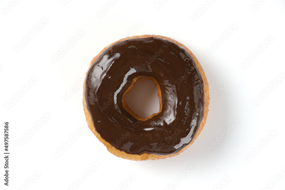 donut covered with colored icing on a white background donut covered with colored icing on a white background