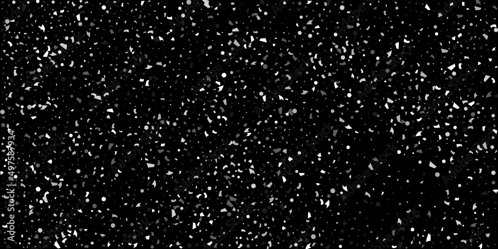 Silver confetti point on a black background. Luxury festive background. Silver grainy abstract texture overflows against a black background. Element of design. Vector illustration, EPS 10. Silver confetti point on a black background. Luxury festive background. Silver grainy abstract texture overflows against a black background. Element of design. Vector illustration, EPS 10.