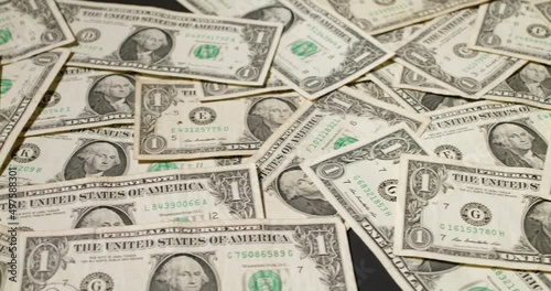 One US Dollar banknotes. Currency of the United States of America. Rising Inflation in the USA