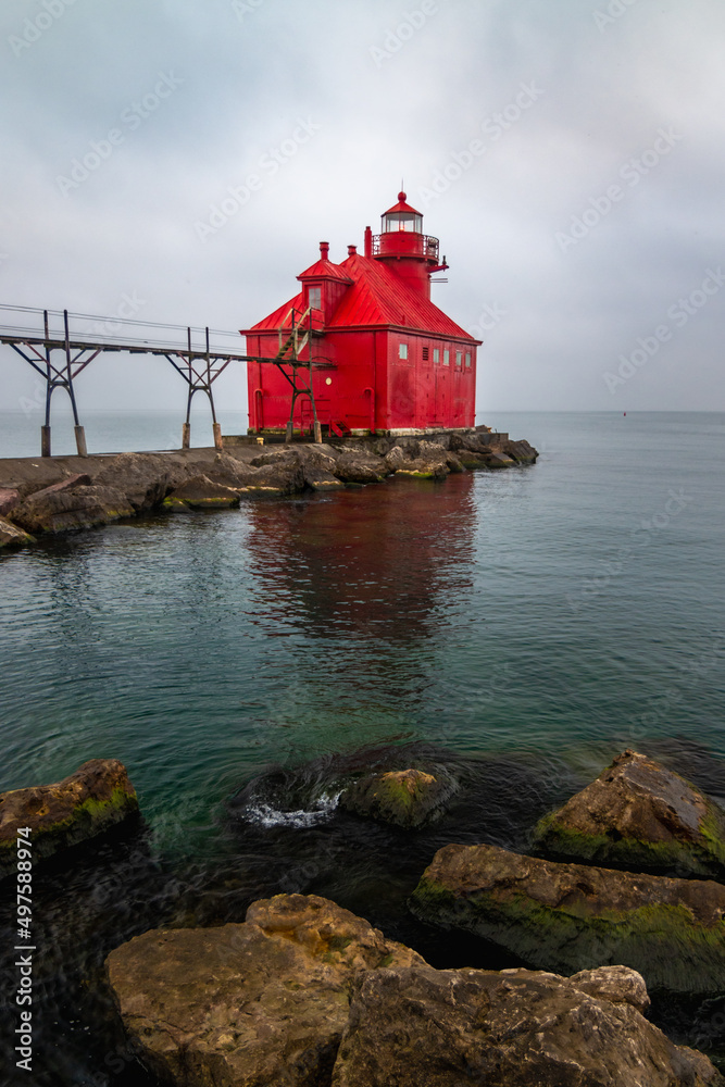 Sturgeon Bay Ship Canal Pierhead Lighthouse in Door County, Wisconsin