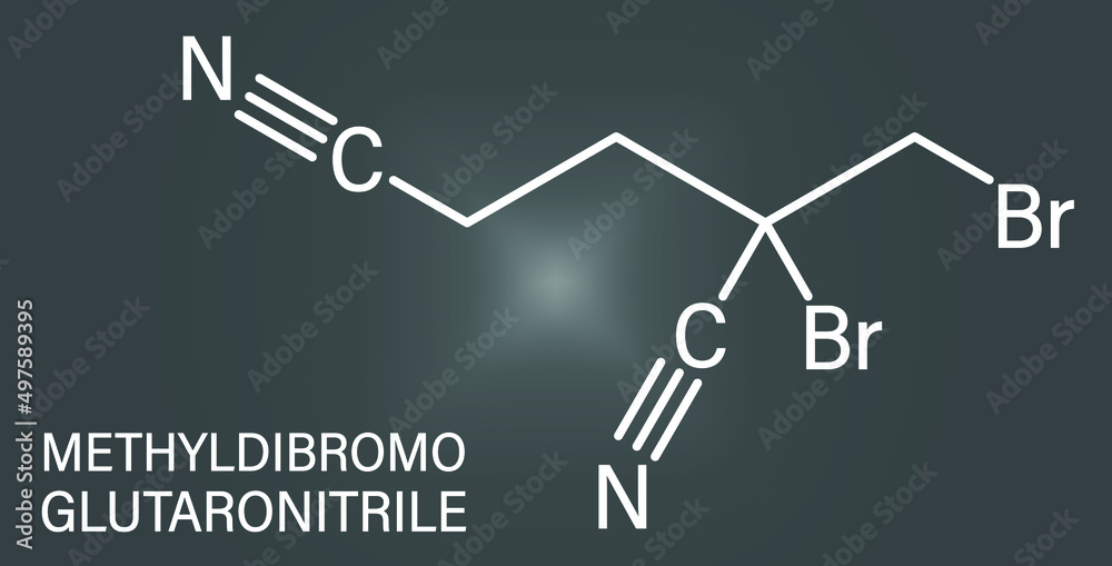 Methyldibromo glutaronitrile preservative molecule. Common allergen