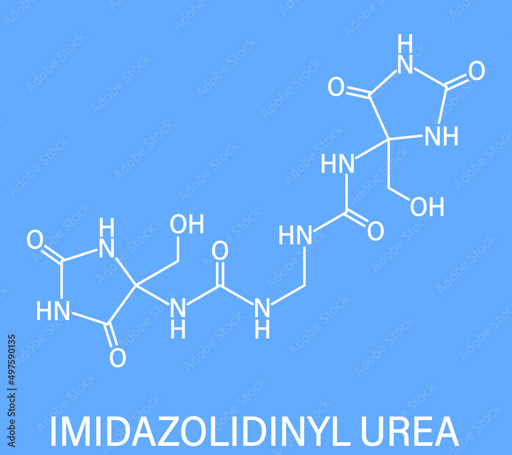 midazolidinyl urea antimicrobial preservative molecule (formaldehyde