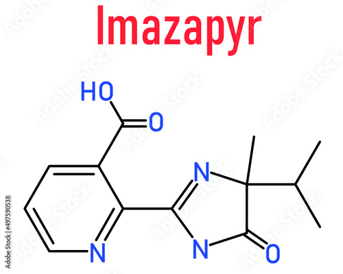 Imazapyr herbicide molecule. Skeletal formula.