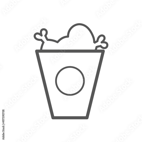 Vector linear icon with box of chicken legs