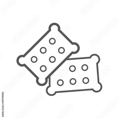 Vector linear icon with cookies