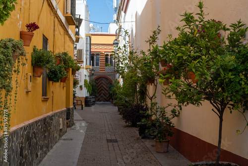 Fototapeta Naklejka Na Ścianę i Meble -  Street view of Sanlucar de barrameda, small Sherry making town in Andalusia, Spain