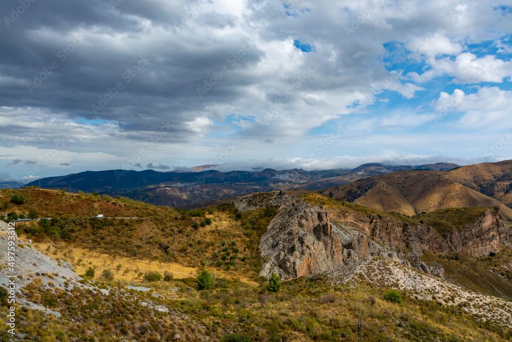 Fototapeta premium Landscapes of National park Sierra Nevada mountains near Malaga and Granada, Andalusia, Spain