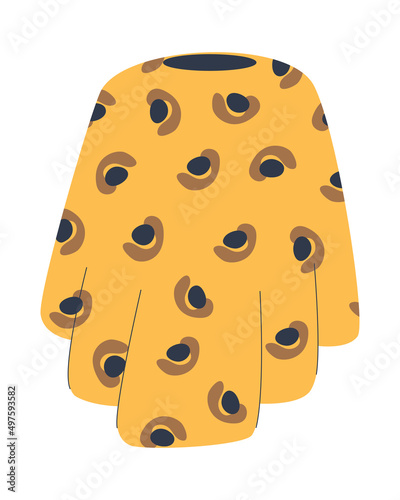 Cape on the shoulders while cutting hair. Fabric negligee to protect the body at the hairdresser. Accessories of a professional barber. Flat vector illustration. Eps10