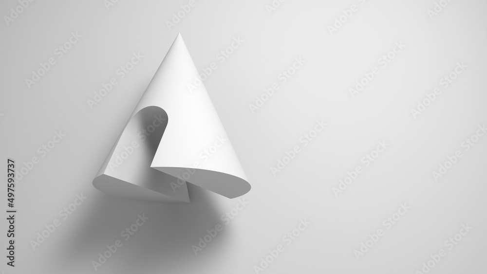 Fototapeta premium White cone with arch niche, geometric shape, 3d