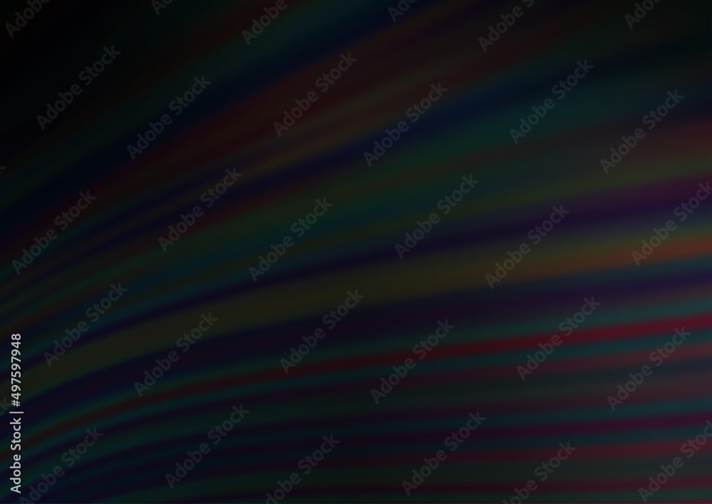 Fototapeta premium Dark Black vector pattern with bent ribbons.