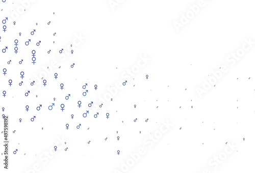 Light blue vector pattern with gender elements.
