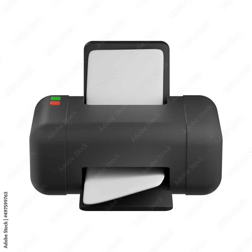 3D Black Printer Illustration 3D Black Printer Illustration